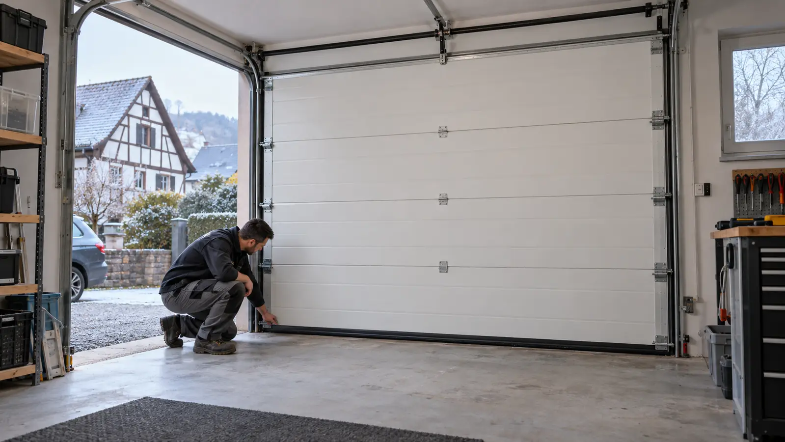 comment isoler porte de garage dans une maison alsacienne