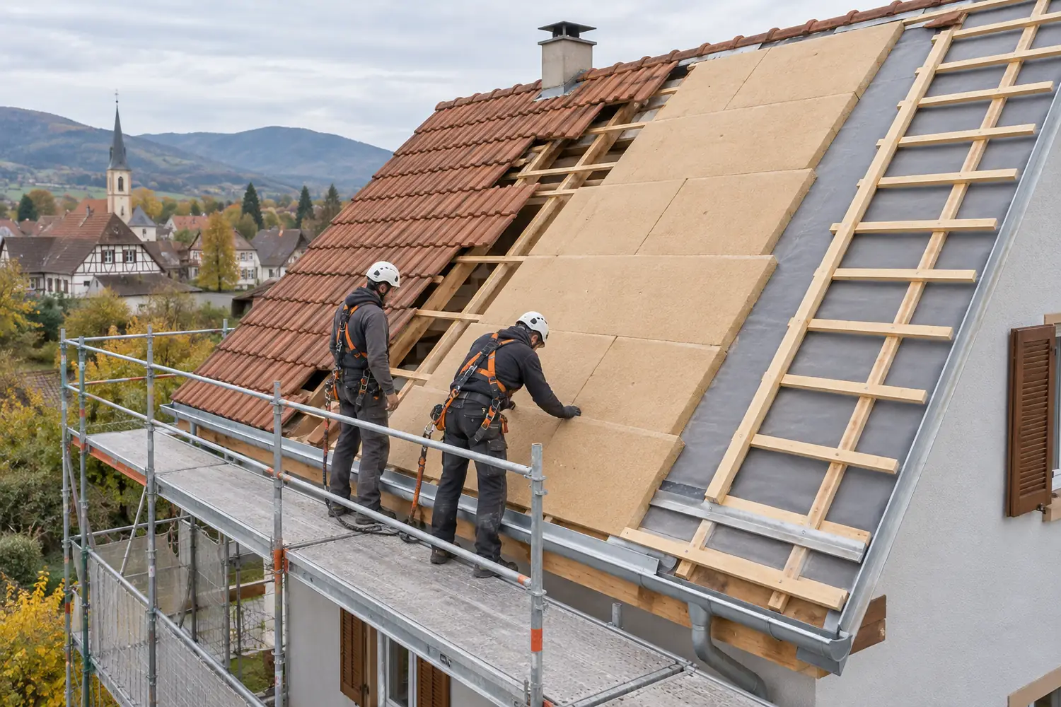 comment isoler un toit – isolation extérieure de type sarking comment isoler un toit par l’extérieur avec une couche continue en Alsace