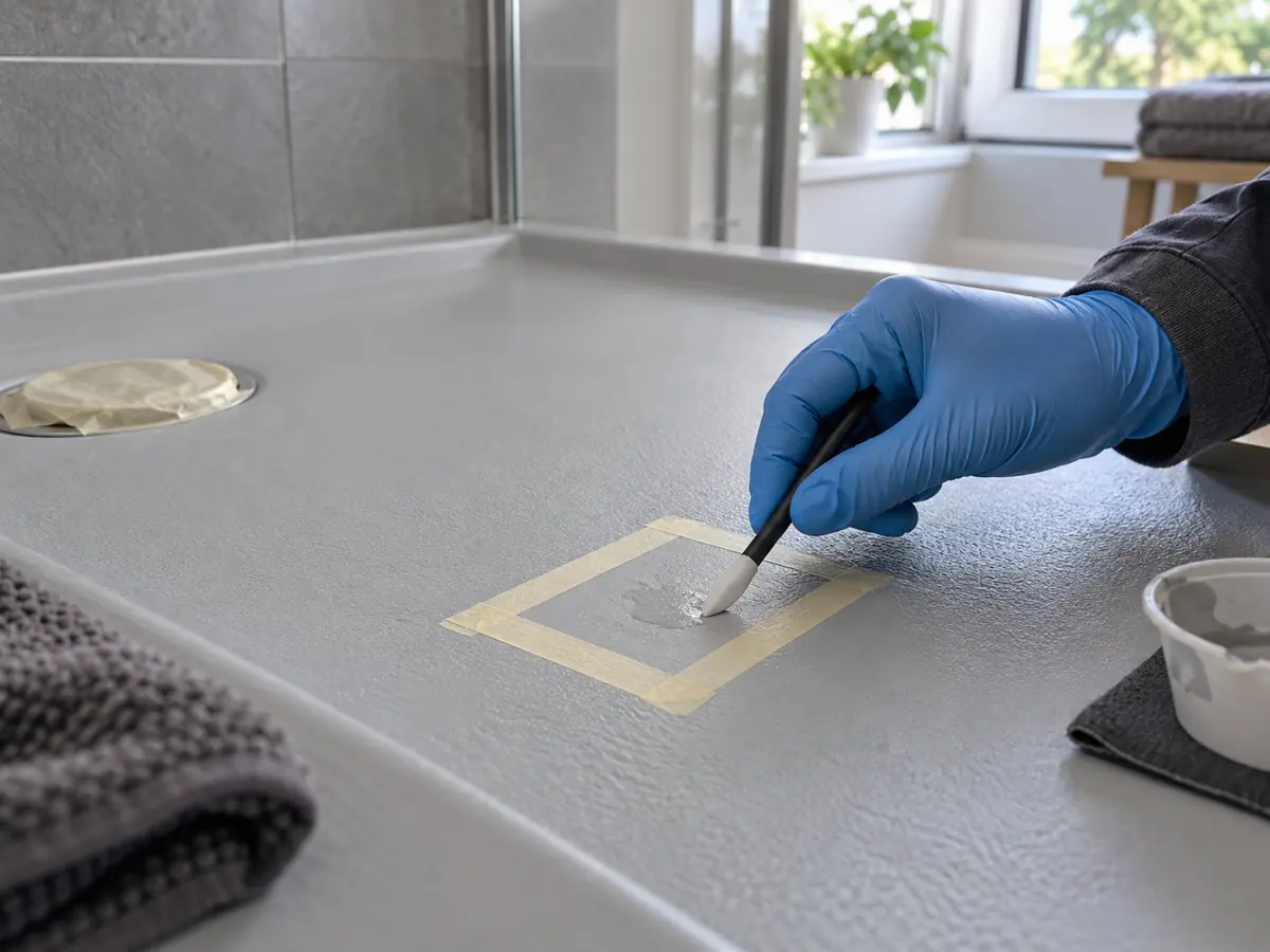 comment rénover un receveur de douche en résine - application localisée comment rénover un receveur de douche en résine lors de l’application d’une réparation localisée